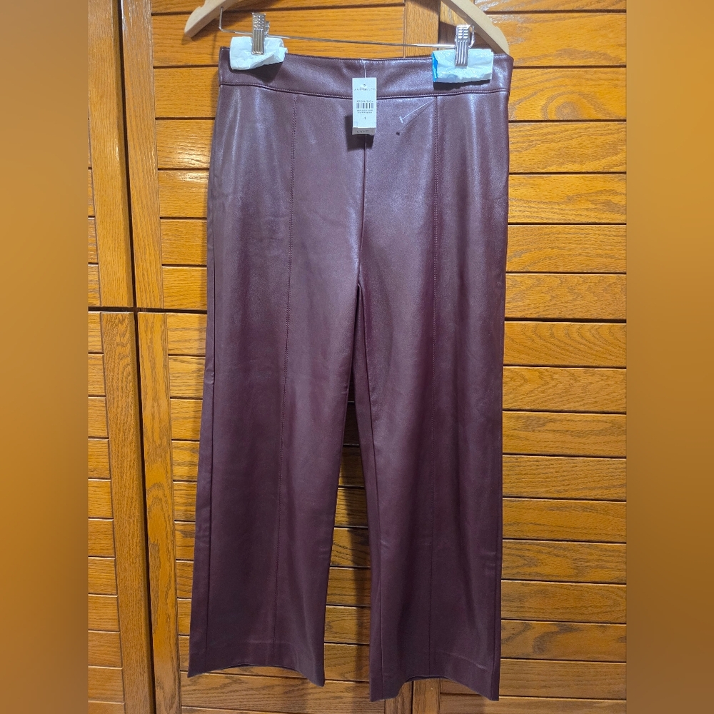 Marroon Faux Leather Pants SIZE 4NWTS